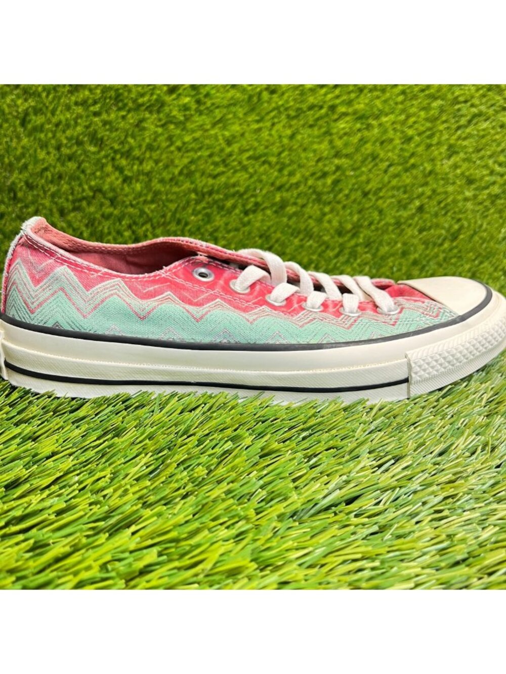 Converse CTAS Missoni Ox Womens Size 7.5 Pink Green Athletic Skate Shoes Sneaker